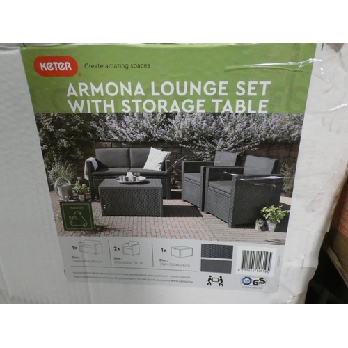 3121 - A Keter 4-piece all weather rattan effect lounge set * this lot is subject to VAT