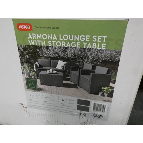 3122 - A Keter 4-piece all weather rattan effect lounge set * this lot is subject to VAT