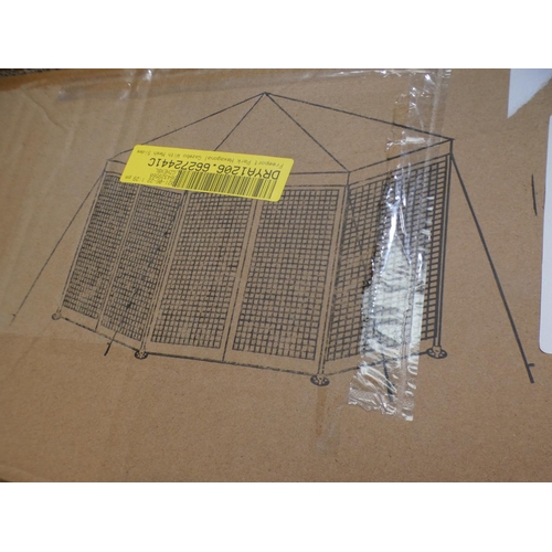 3139 - A hexagonal blue gazebo with net sides * this lot is subject to VAT