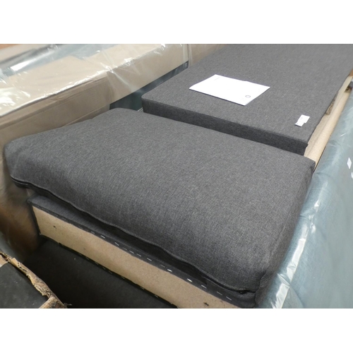 3149 - A charcoal fabric upholstered L-shaped sofa * this lot is subject to VAT