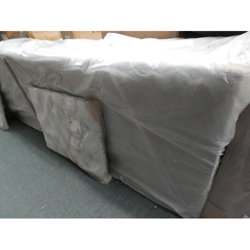 3156 - A crushed velvet single drawer divan base with headboard * this lot is subject to VAT