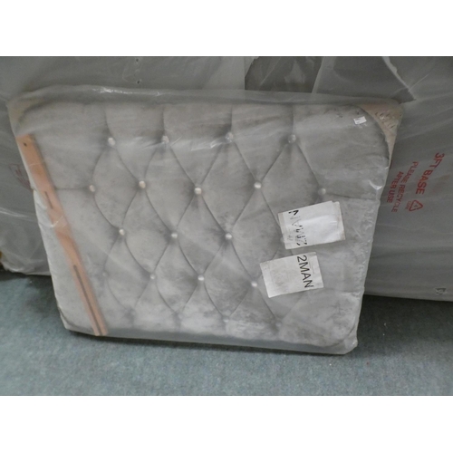 3157 - A crushed velvet single drawer divan base with headboard * this lot is subject to VAT