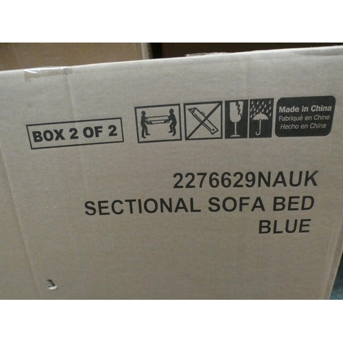 3164 - A blue sectional sofa bed * this lot is subject to VAT