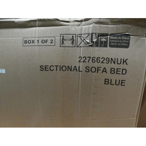 3164 - A blue sectional sofa bed * this lot is subject to VAT