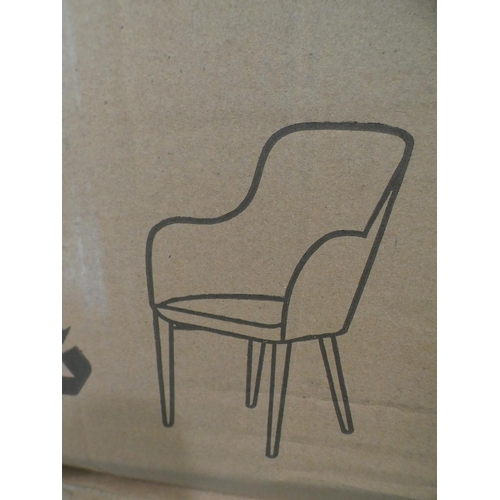 3201 - A dark grey/oak pair of chairs * this lot is subject to VAT