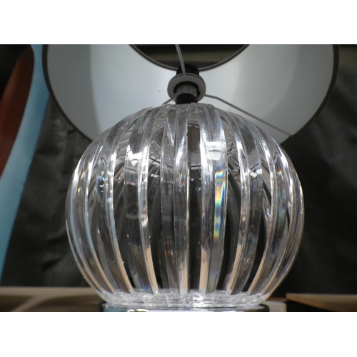 3206 - A glass effect/chrome table lamp * this lot is subject to VAT