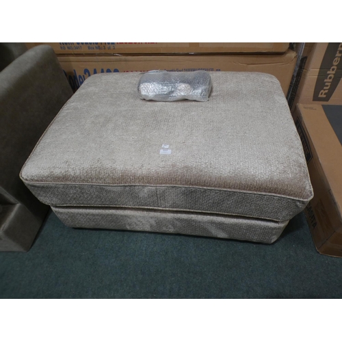 3223 - A champagne upholstered footstool * this lot is subject to VAT