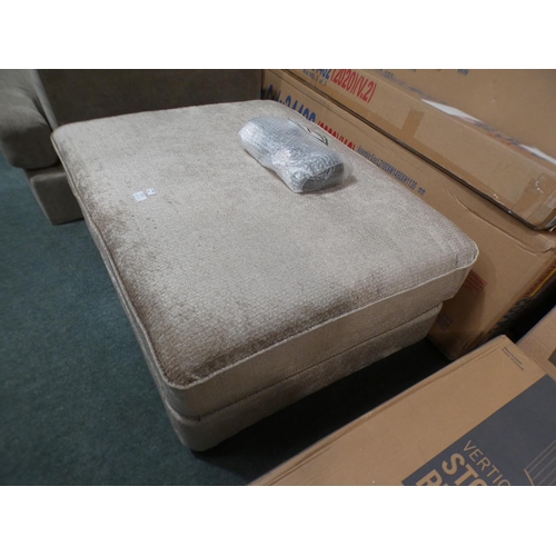 3223 - A champagne upholstered footstool * this lot is subject to VAT