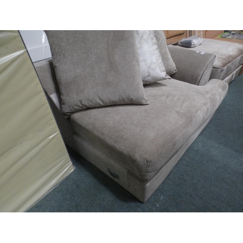 3224 - A biscuit fabric upholstered sofa part * this lot is subject to VAT