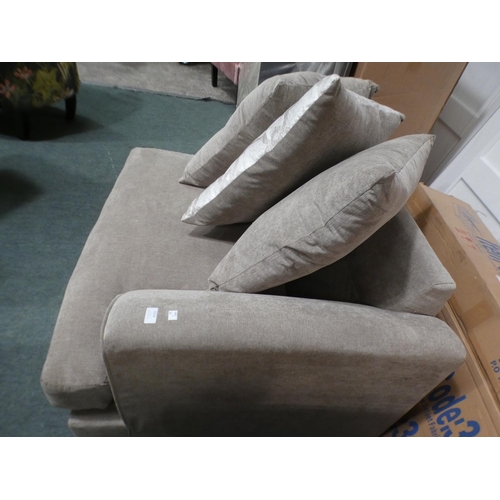 3224 - A biscuit fabric upholstered sofa part * this lot is subject to VAT