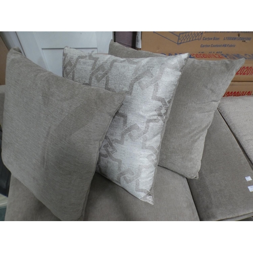 3224 - A biscuit fabric upholstered sofa part * this lot is subject to VAT