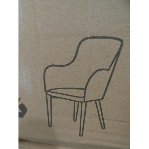 3202 - A dark grey/oak pair of chairs * this lot is subject to VAT