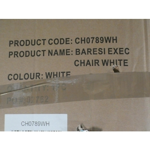 3107 - A white PU/chrome swivel chair * this lot is subject to VAT