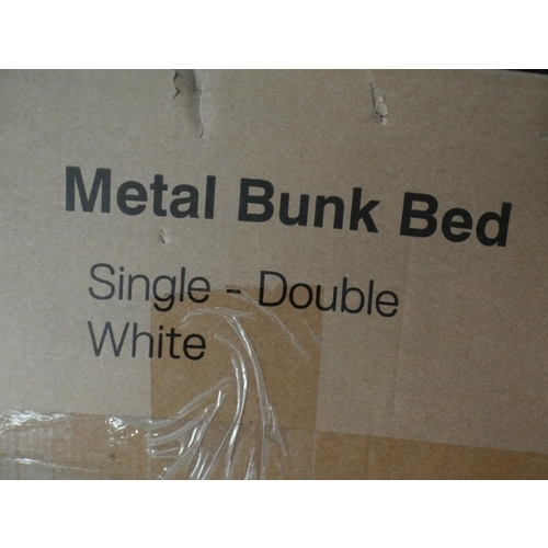 3169 - A white single/double metal bunk bed * this lot is subject to VAT