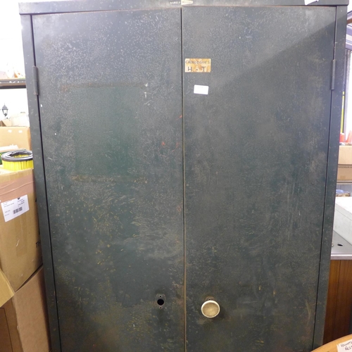 2304 - Harvey Milner vintage metal cabinet - no key & Milners vintage metal cabinet - no key