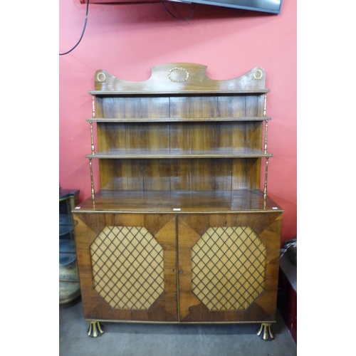 24 - A Regency rosewood and brass mounted chiffonier