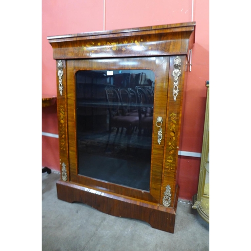 29 - A Victorian style marquetry inlaid walnut and gilt metal mounted pier cabinet