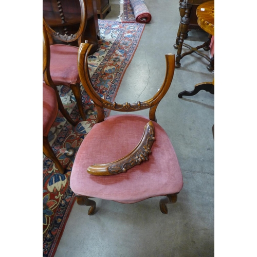 39 - A Harlequin set of twelve Victorian walnut balloon back dining chairs (6+6)