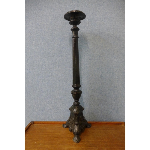 392 - A large early 20th Century French cast iron candlestick