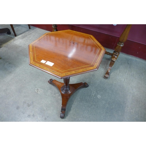 4 - A George IV inlaid mahogany octagonal lamp table