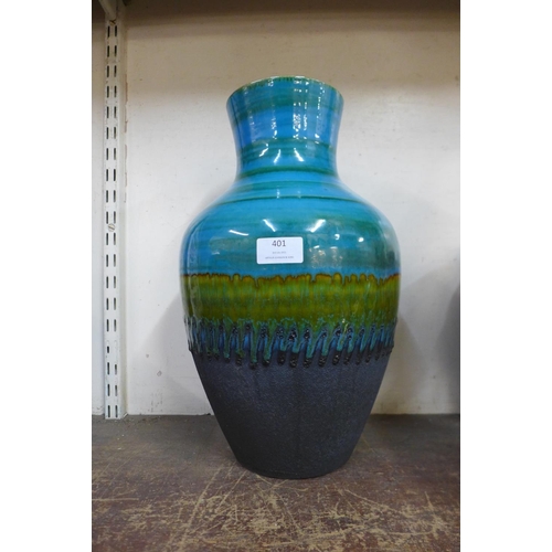 401 - A West German terracotta vase a/f