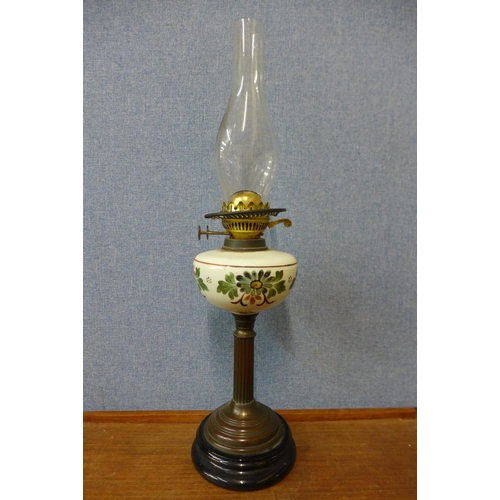 406 - A Victorian oil lamp