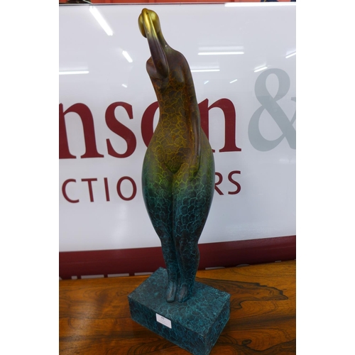 49 - An abstract bronze figure of a lady