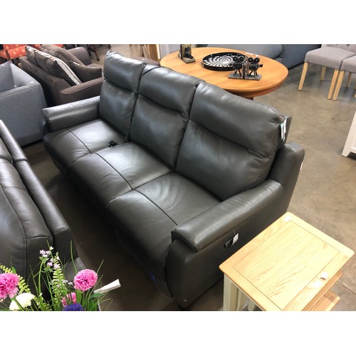 1304 - A Barrett three seater leather power reclining sofa (tear to side , scuffed)(315970) RRP £999.91 + V... 