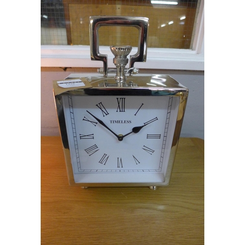 1326 - A square nickel table clock (16978227)    #