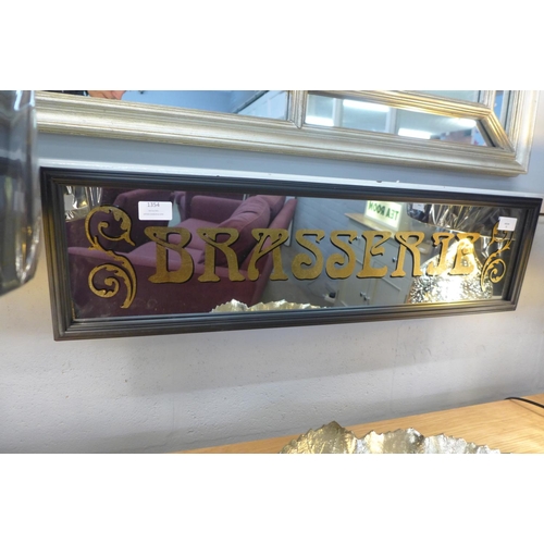 1354 - A 'Brasserie' mirror, 20cm x 74cm (TJN032311)   #