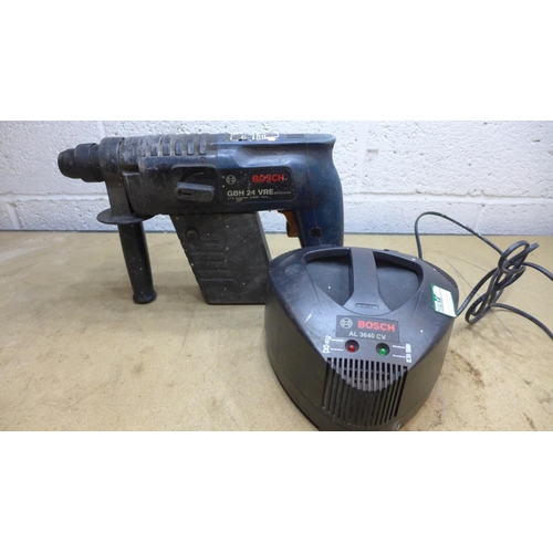 2035 - Bosch JV24VRE SDS drill & chargers - a/f