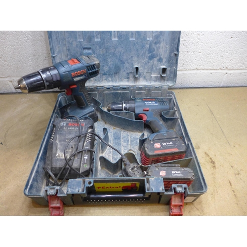 2050 - Bosch JSB 18-2 Li Pro cordless drill, 3 batteries & charger