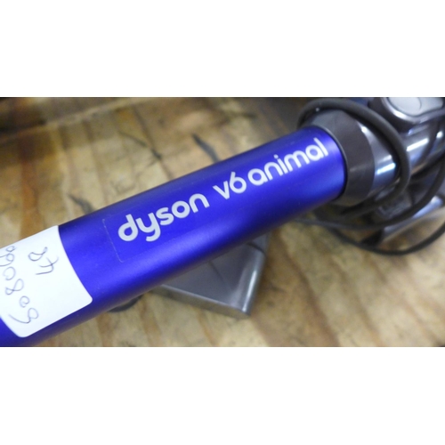 2248 - Dyson Animal V6 (powers on but has power fault) & Dyson hand-held - W - both with chargers