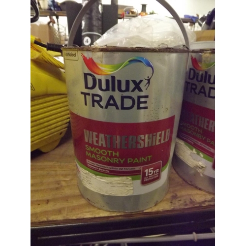 2423 - 4 x 5 ltr Dulux Weathershield Exterior white paint - unopened