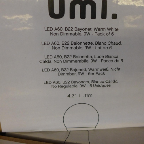 2996 - Umi by Amazon 9w warm white LED light bulbs (5 packs of 6)