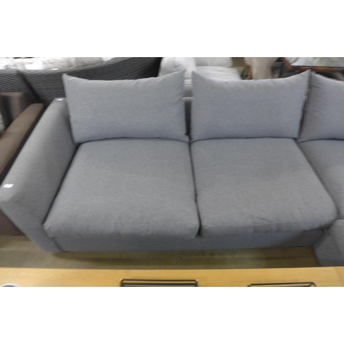 1301 - A designer grey upholstered corner sofa