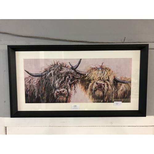 1376 - A Louise Brown, Nosey Cows framed print- 30 X 60    (PPFPPR41685G22)   #