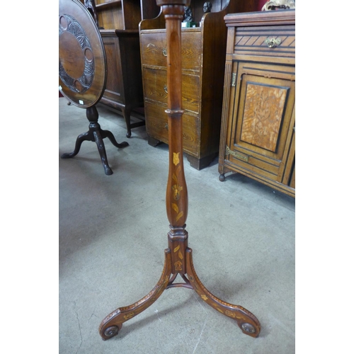 149 - An 18th Century Dutch walnut and marquetry inlaid torchere