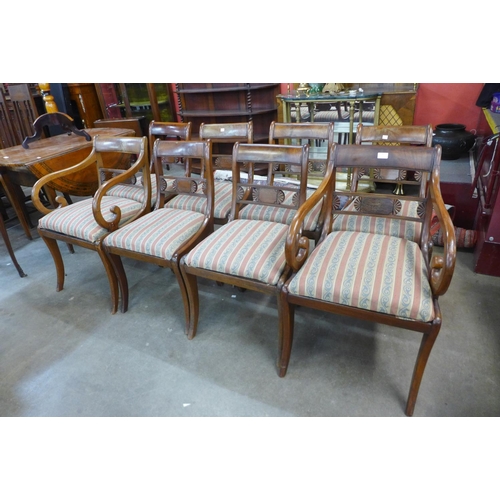 140 - A set of eight Regency mahogany dining chairs