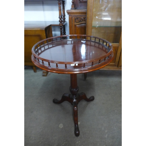 153 - A Chippendale Revival mahogany gallery top tripod table