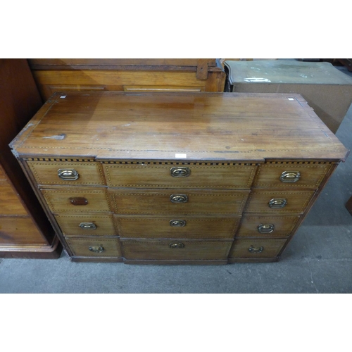 216 - An 18th Century Dutch inlaid mahogany breakfront chest of drawers