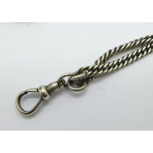 1008 - A silver guard chain, 68g