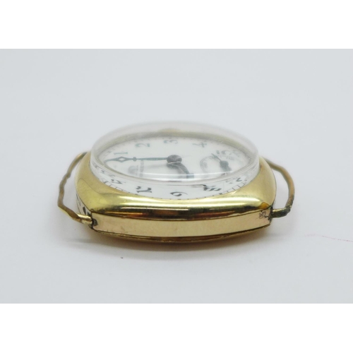 1011 - A gold plated Omega wristwatch, 29mm case, case a/f