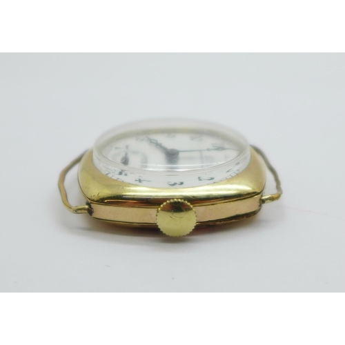 1011 - A gold plated Omega wristwatch, 29mm case, case a/f