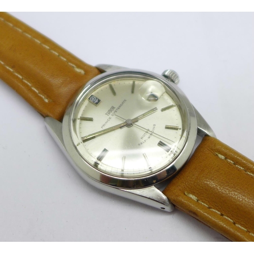 1017 - A Tudor Prince Oysterdate, self winding wristwatch, with a Rolex case and Rolex logo on buckle, 33mm... 