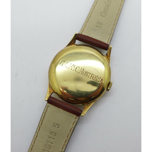 1022 - A 9ct gold cased gentleman's Longines wristwatch with original box, the case back with inscription, ... 