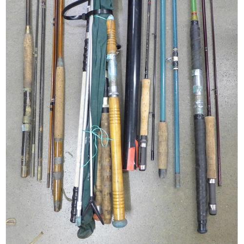 1049 - A collection of fishing rods including Normark, Craddock, Fuji and Edgar Sealy