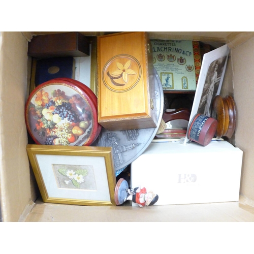 1071 - A microscope, a box of Christmas decoration, three albums of early 20th Century photographs, oil lam... 