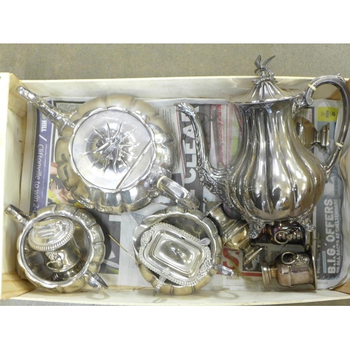 1092 - A collection of silver plated items including tea and coffee pot, other pots, jugs, etc. **PLEASE NO... 