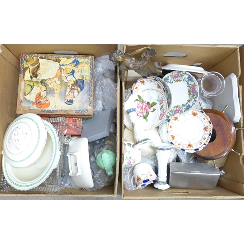 1099 - Four boxes of assorted china, etc. **PLEASE NOTE THIS LOT IS NOT ELIGIBLE FOR POSTING AND PACKING**